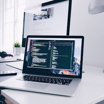 Code on a laptop screen
